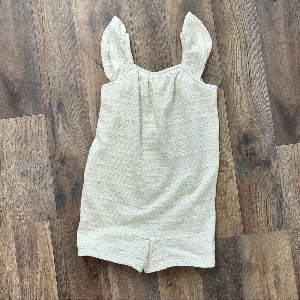 NWT Baby Gap White Romper with short sleeve decorative straps